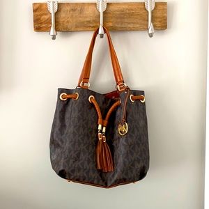 Michael Kors Shoulder Marina Tote Brown Hobo Bag